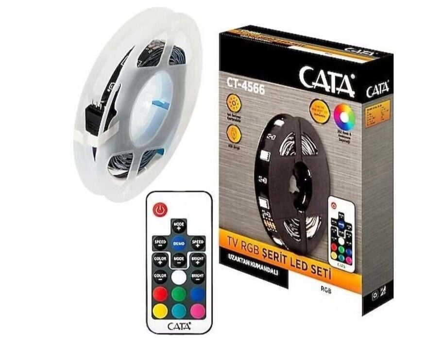 CATA CT-4566 USB RGB TV AMBİYANS ŞERİT LED SET 3 MT